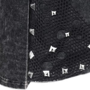 soldes ligne DEVIL FASHION Jupe Kilt ‘Golgotha’ Noire Anthracite 40