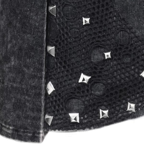 soldes ligne DEVIL FASHION Jupe Kilt ‘Golgotha’ Noire Anthracite 14