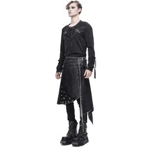 soldes ligne DEVIL FASHION Jupe Kilt ‘Golgotha’ Noire Anthracite 22