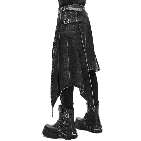soldes ligne DEVIL FASHION Jupe Kilt ‘Golgotha’ Noire Anthracite 7
