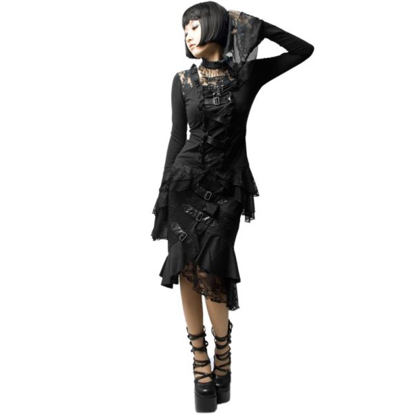 achat pas cher PUNK RAVE Jupe ‘Nocturna’ Noire 3