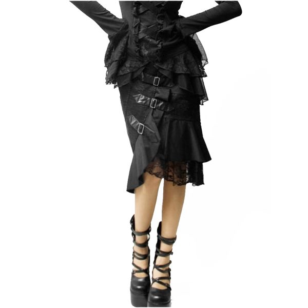 achat pas cher PUNK RAVE Jupe ‘Nocturna’ Noire 1