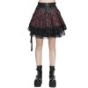excellents soldes DEVIL FASHION Jupe ‘Punk Lace Up’ En Tartan Et Simili Cuir 40