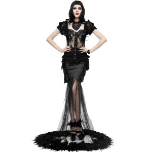 Eva Lady Jupe Sirène ‘Black Feathers’ Noire REMISE allant 24