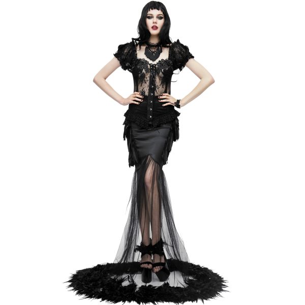 Eva Lady Jupe Sirène ‘Black Feathers’ Noire REMISE allant 5