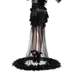 Eva Lady Jupe Sirène ‘Black Feathers’ Noire REMISE allant 28