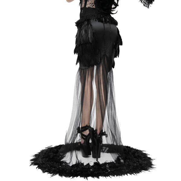 Eva Lady Jupe Sirène ‘Black Feathers’ Noire REMISE allant 7