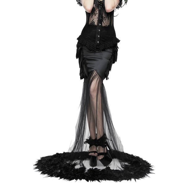 Eva Lady Jupe Sirène ‘Black Feathers’ Noire REMISE allant 1