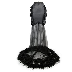 Eva Lady Jupe Sirène ‘Black Feathers’ Noire REMISE allant 32