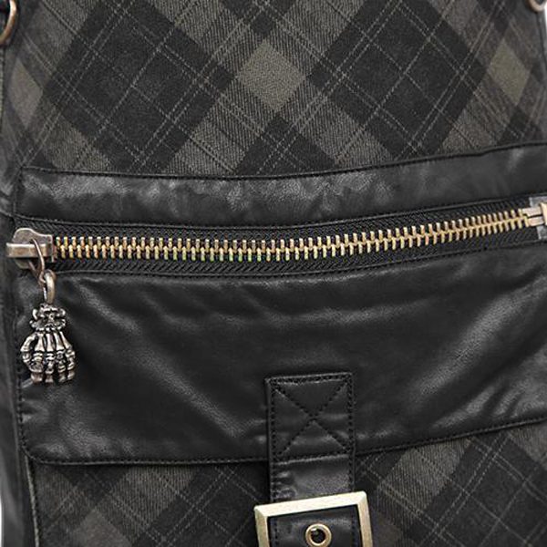 ﻿soldes PUNK RAVE Kilt ‘Bersek’ En Tartan à Carreaux Marrons Et Noirs 19