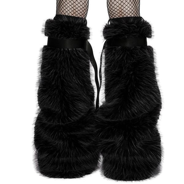 PUNK RAVE Leg Warmers ‘Cool Girl’ Noirs marque pas cher en ligne 6