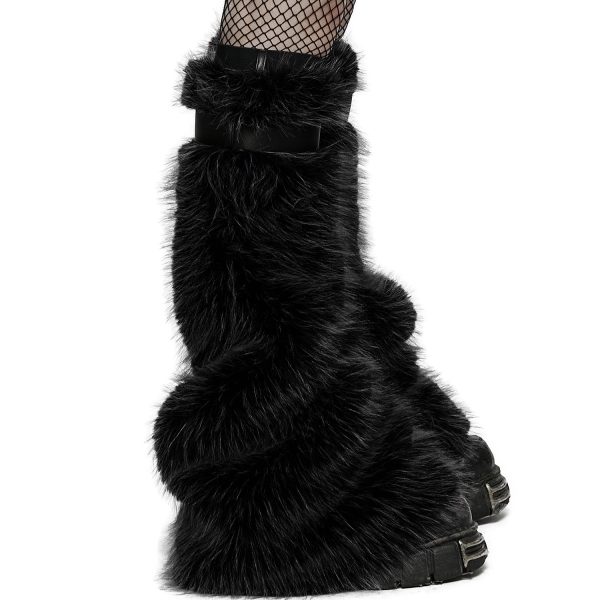 PUNK RAVE Leg Warmers ‘Cool Girl’ Noirs marque pas cher en ligne 7