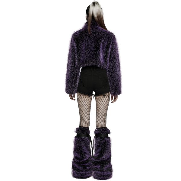 PUNK RAVE Leg Warmers ‘Cool Girl’ Pourpres Authenticité garantie 4