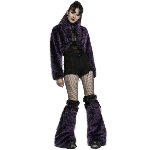 PUNK RAVE Leg Warmers ‘Cool Girl’ Pourpres Authenticité garantie 5