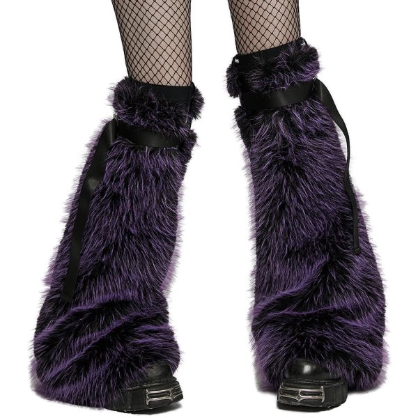 PUNK RAVE Leg Warmers ‘Cool Girl’ Pourpres Authenticité garantie 7