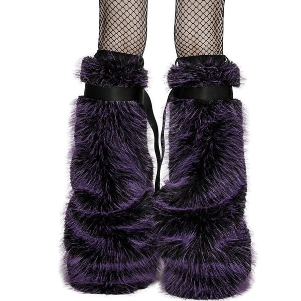 PUNK RAVE Leg Warmers ‘Cool Girl’ Pourpres Authenticité garantie 8