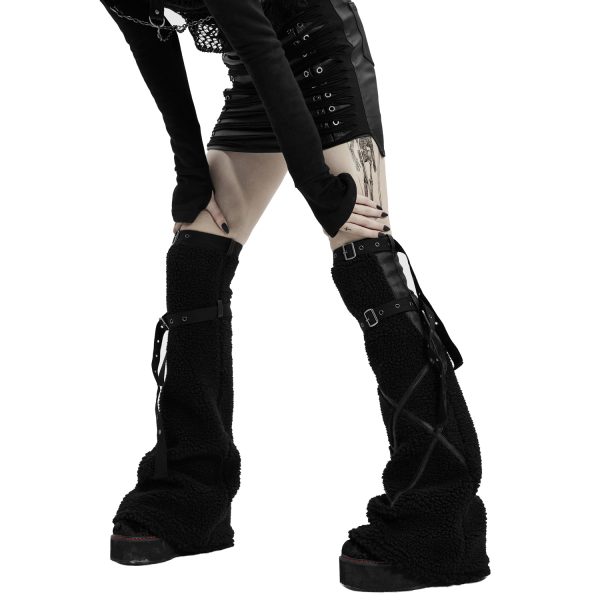 Retour Facile et Gratuit PUNK RAVE Leg Warmers ‘Draconia’ Noirs 6