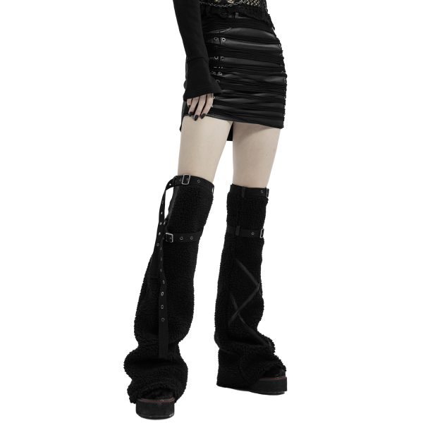 Retour Facile et Gratuit PUNK RAVE Leg Warmers ‘Draconia’ Noirs 7