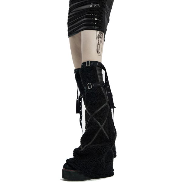 Retour Facile et Gratuit PUNK RAVE Leg Warmers ‘Draconia’ Noirs 8