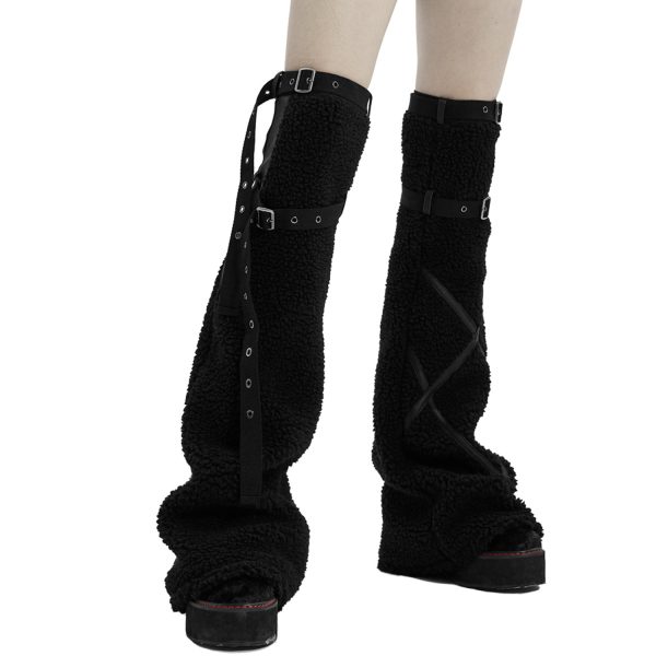 Retour Facile et Gratuit PUNK RAVE Leg Warmers ‘Draconia’ Noirs 1