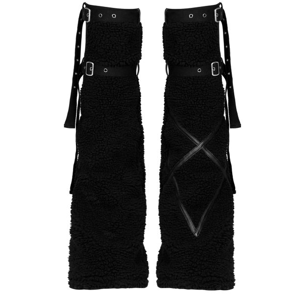 Retour Facile et Gratuit PUNK RAVE Leg Warmers ‘Draconia’ Noirs 9