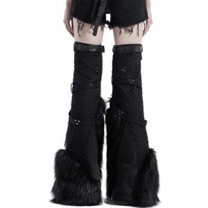a Prix Discount PUNK RAVE Leg Warmers ‘Punk Handsome’ Noirs 42