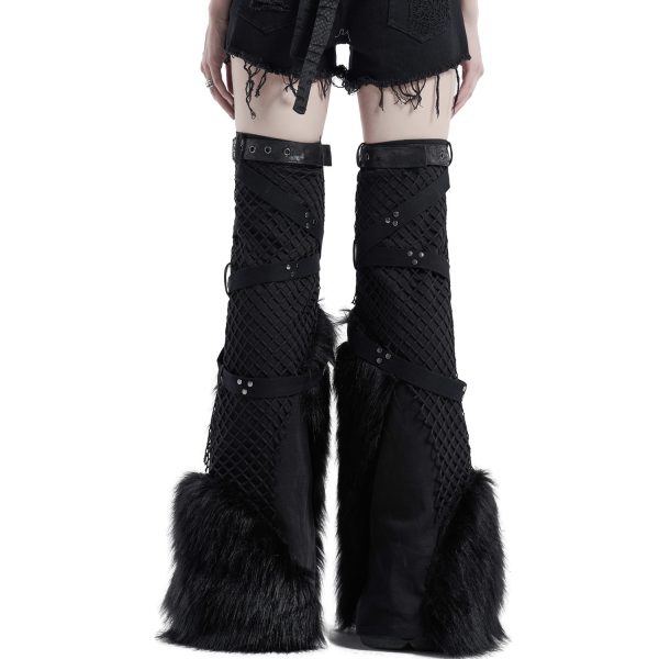 a Prix Discount PUNK RAVE Leg Warmers ‘Punk Handsome’ Noirs 12