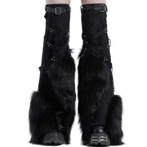 a Prix Discount PUNK RAVE Leg Warmers ‘Punk Handsome’ Noirs 48