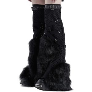 a Prix Discount PUNK RAVE Leg Warmers ‘Punk Handsome’ Noirs 54