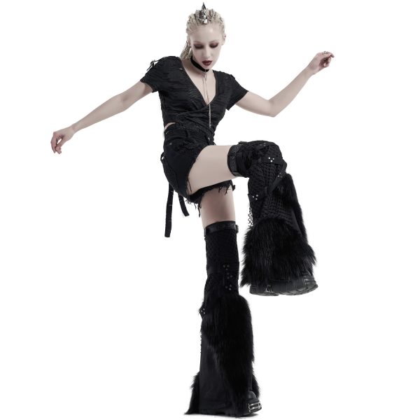 a Prix Discount PUNK RAVE Leg Warmers ‘Punk Handsome’ Noirs 8