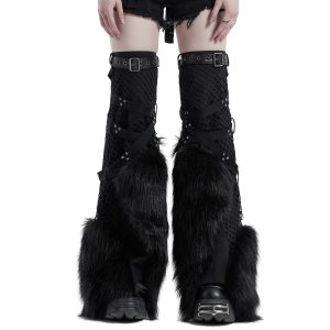 a Prix Discount PUNK RAVE Leg Warmers ‘Punk Handsome’ Noirs 40