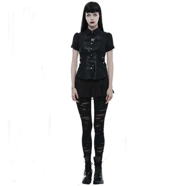 PUNK RAVE Legging ‘Ripped Off’ Noir Retour Gratuit 3