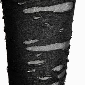 PUNK RAVE Legging ‘Ripped Off’ Noir Retour Gratuit 33