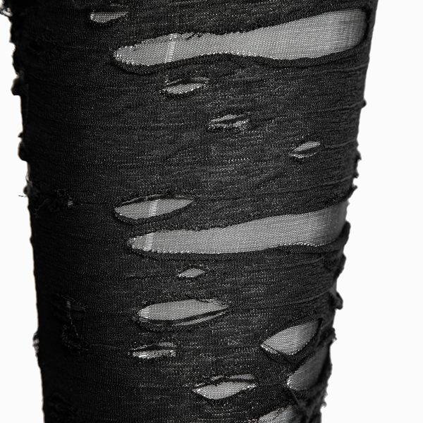 PUNK RAVE Legging ‘Ripped Off’ Noir Retour Gratuit 12