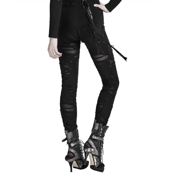 PUNK RAVE Legging ‘Ripped Off’ Noir Retour Gratuit 7