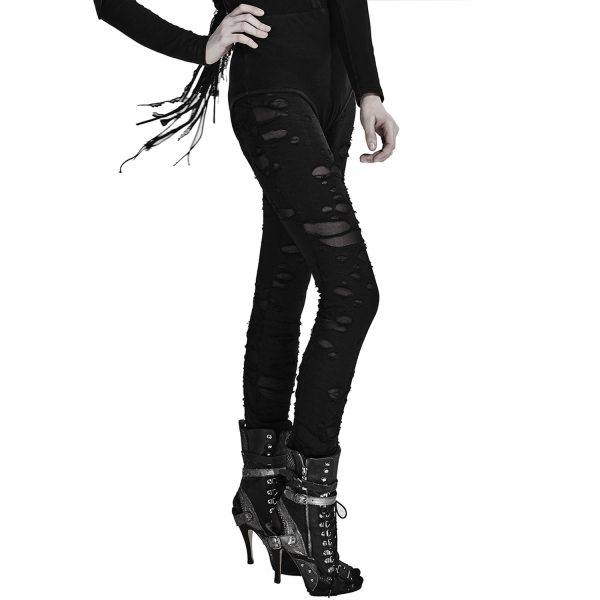 PUNK RAVE Legging ‘Ripped Off’ Noir Retour Gratuit 8