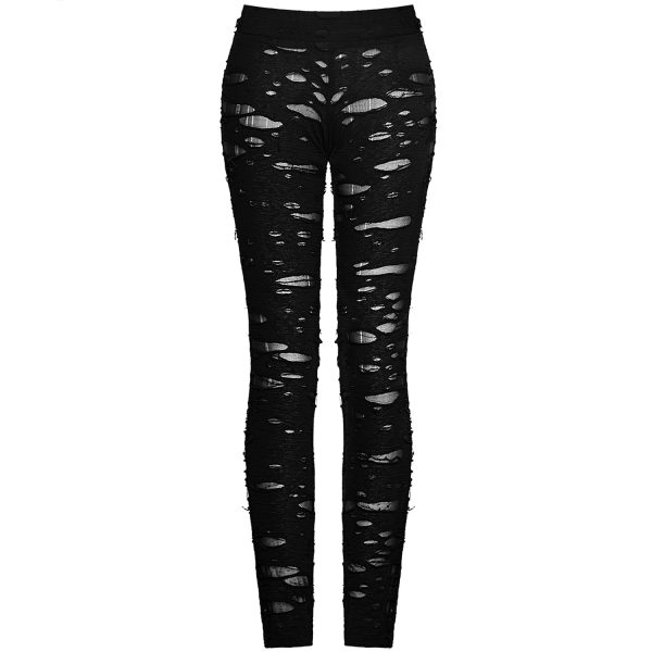 PUNK RAVE Legging ‘Ripped Off’ Noir Retour Gratuit 9