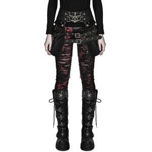 marque moins cher PUNK RAVE Legging ‘Ripped Off’ Rouge 20