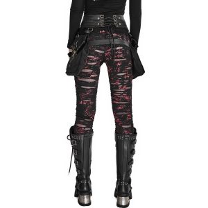 marque moins cher PUNK RAVE Legging ‘Ripped Off’ Rouge 22