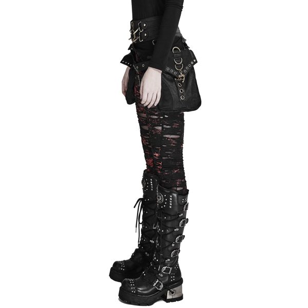 marque moins cher PUNK RAVE Legging ‘Ripped Off’ Rouge 9