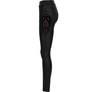 PUNK RAVE Leggings ‘Alluria’ Noir Et Rouge qualité supérieure 36