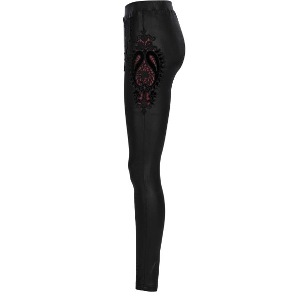 PUNK RAVE Leggings ‘Alluria’ Noir Et Rouge qualité supérieure 12