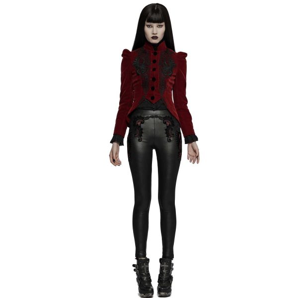 PUNK RAVE Leggings ‘Alluria’ Noir Et Rouge qualité supérieure 5