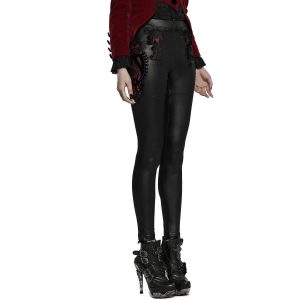 PUNK RAVE Leggings ‘Alluria’ Noir Et Rouge qualité supérieure 28