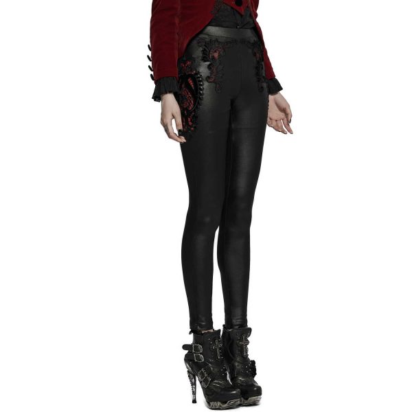 PUNK RAVE Leggings ‘Alluria’ Noir Et Rouge qualité supérieure 8