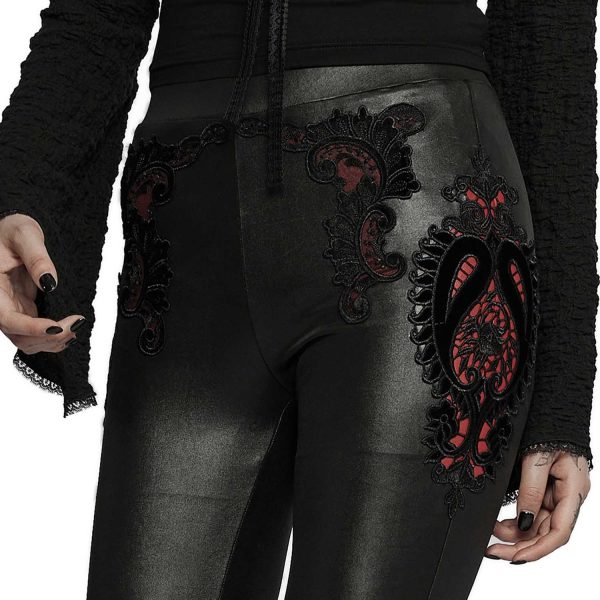 PUNK RAVE Leggings ‘Alluria’ Noir Et Rouge qualité supérieure 9