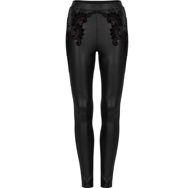 PUNK RAVE Leggings ‘Alluria’ Noir Et Rouge qualité supérieure 10