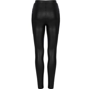 PUNK RAVE Leggings ‘Alluria’ Noir Et Rouge qualité supérieure 34