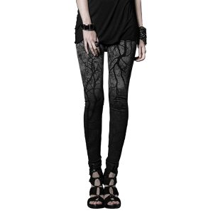 Livraison internationale PUNK RAVE Leggings ‘Brocéliande’ Noir Et Gris 24