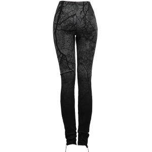 Livraison internationale PUNK RAVE Leggings ‘Brocéliande’ Noir Et Gris 30